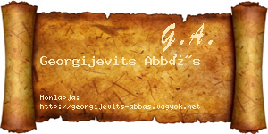 Georgijevits Abbás névjegykártya